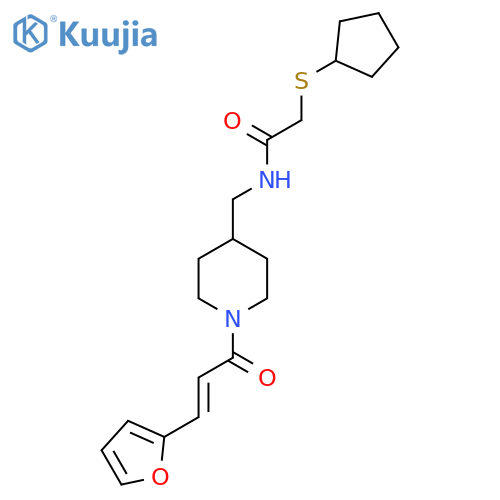 2-(cyclopentylsulfanyl)-N-({1-(2E)-3-(furan-2-yl)prop-2-enoylpiperidin-4-yl}methyl)acetamide structure