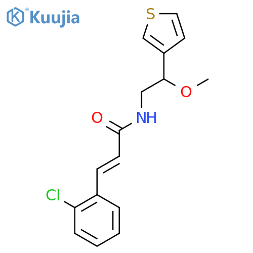 (2E)-3-(2-chlorophenyl)-N-2-methoxy-2-(thiophen-3-yl)ethylprop-2-enamide structure
