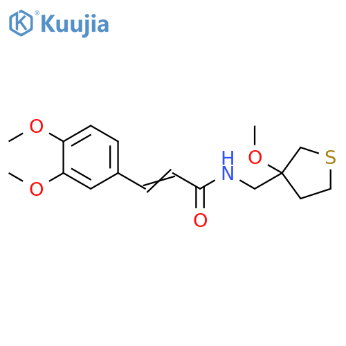 (2E)-3-(3,4-dimethoxyphenyl)-N-(3-methoxythiolan-3-yl)methylprop-2-enamide structure
