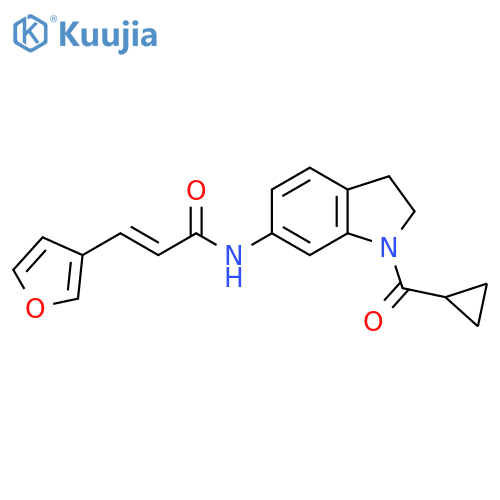 (2E)-N-(1-cyclopropanecarbonyl-2,3-dihydro-1H-indol-6-yl)-3-(furan-3-yl)prop-2-enamide structure