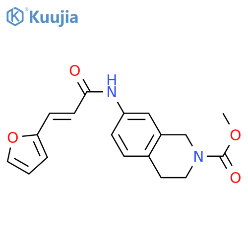 methyl 7-(2E)-3-(furan-2-yl)prop-2-enamido-1,2,3,4-tetrahydroisoquinoline-2-carboxylate structure