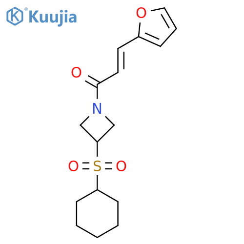 (2E)-1-3-(cyclohexanesulfonyl)azetidin-1-yl-3-(furan-2-yl)prop-2-en-1-one structure