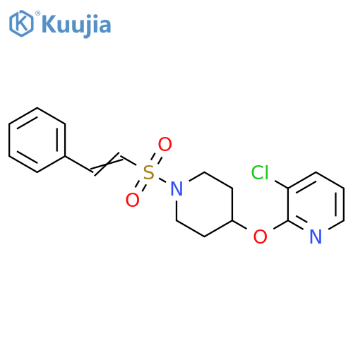 3-chloro-2-({1-[(E)-2-phenylethenesulfonyl]piperidin-4-yl}oxy)pyridine structure
