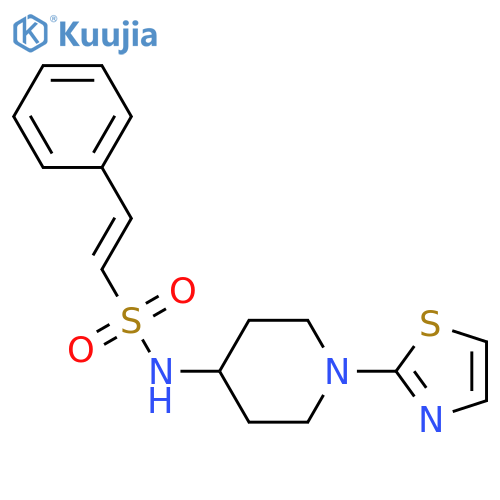 (E)-2-phenyl-N-[1-(1,3-thiazol-2-yl)piperidin-4-yl]ethenesulfonamide structure