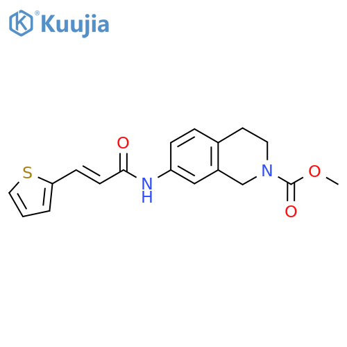 methyl 7-(2E)-3-(thiophen-2-yl)prop-2-enamido-1,2,3,4-tetrahydroisoquinoline-2-carboxylate structure