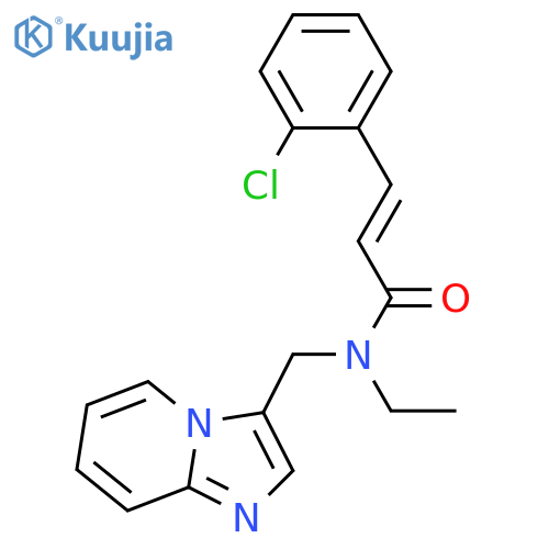 (2E)-3-(2-chlorophenyl)-N-ethyl-N-({imidazo[1,2-a]pyridin-3-yl}methyl)prop-2-enamide structure