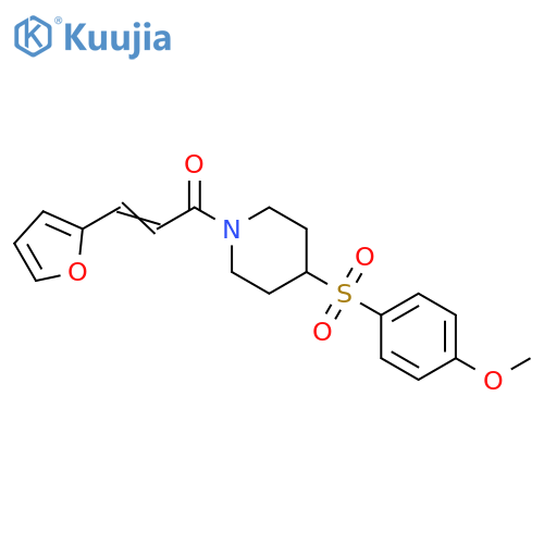 (2E)-3-(furan-2-yl)-1-4-(4-methoxybenzenesulfonyl)piperidin-1-ylprop-2-en-1-one structure