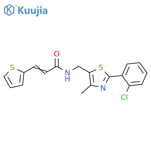 (2E)-N-{[2-(2-chlorophenyl)-4-methyl-1,3-thiazol-5-yl]methyl}-3-(thiophen-2-yl)prop-2-enamide structure