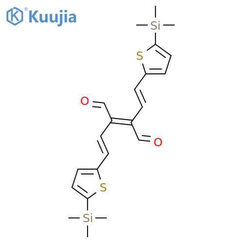 2-Butenedial, 2,3-bis[(1E)-2-[5-(trimethylsilyl)-2-thienyl]ethenyl]-, (2E)- structure