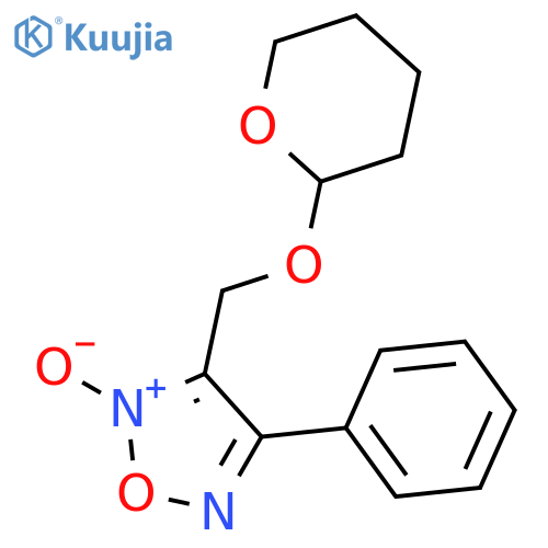 1,2,5-Oxadiazole, 3-phenyl-4-[[(tetrahydro-2H-pyran-2-yl)oxy]methyl]-, 5-oxide structure