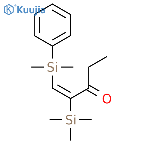 1-Penten-3-one, 1-(dimethylphenylsilyl)-2-(trimethylsilyl)-, (E)- structure