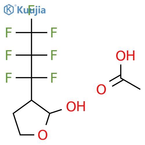 2-Furanol, 3-(heptafluoropropyl)tetrahydro-, acetate structure
