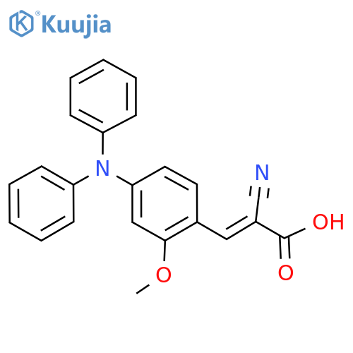 2-cyano-3-4-(diphenylamino)-2-methoxyphenylprop-2-enoic acid structure
