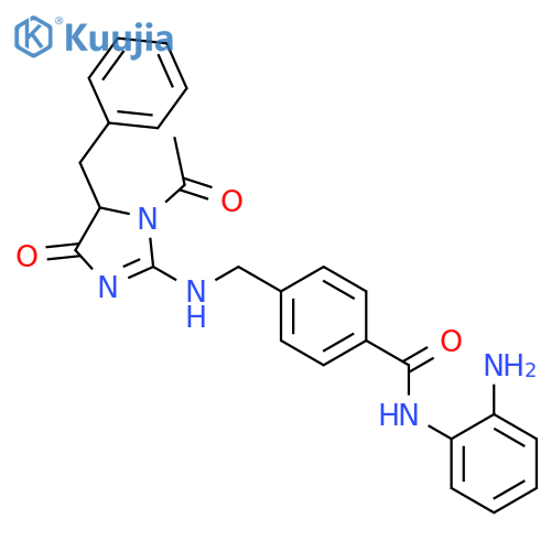 Benzamide, 4-[[[1-acetyl-4,5-dihydro-4-oxo-5-(phenylmethyl)-1H-imidazol-2-yl]amino]methyl]-N-(2-aminophenyl)- structure