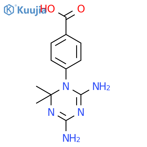 Benzoic acid,4-(4,6-diamino-2,2-dimethyl-1,3,5-triazin-1(2H)-yl)- structure