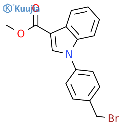 1H-Indole-3-carboxylic acid, 1-[4-(bromomethyl)phenyl]-, methyl ester structure