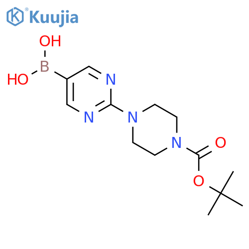 [2-(4-tert-butoxycarbonylpiperazin-1-yl)pyrimidin-5-yl]boronic acid structure