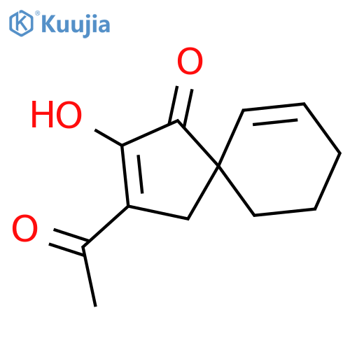 Spiro[4.5]deca-2,6-dien-1-one, 3-acetyl-2-hydroxy- structure