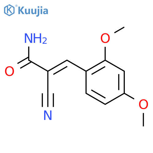 2-cyano-3-(2,4-dimethoxyphenyl)prop-2-enamide structure