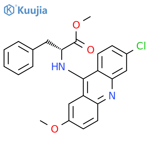 D-Phenylalanine, N-(6-chloro-2-methoxy-9-acridinyl)-, methyl ester structure