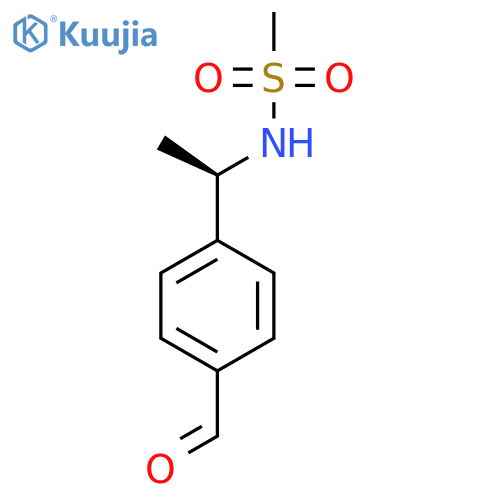 (R)-N-(1-(4-formylphenyl)ethyl)methanesulfonamide structure