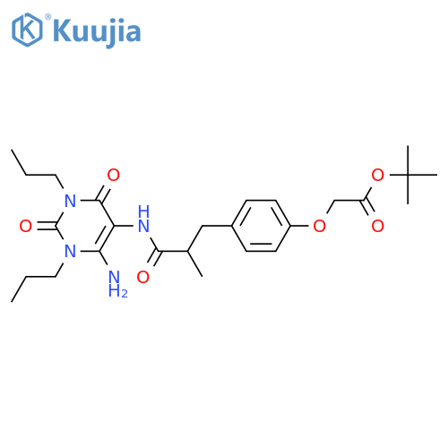 Acetic acid,[4-[3-[(6-amino-1,2,3,4-tetrahydro-2,4-dioxo-1,3-dipropyl-5-pyrimidinyl)amino]-2-methyl-3-oxopropyl]phenoxy]-,1,1-dimethylethyl ester, (-)- (9CI) structure