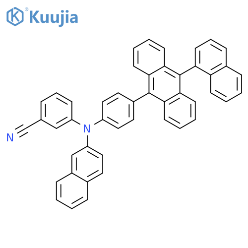 Benzonitrile, 3-[2-naphthalenyl[4-[10-(1-naphthalenyl)-9-anthracenyl]phenyl]amino]- structure