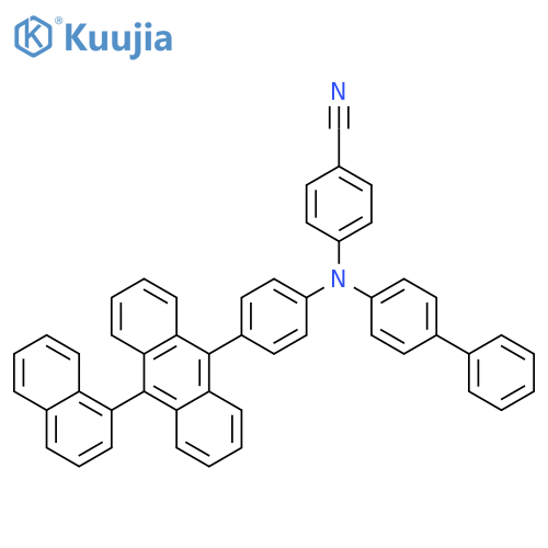 Benzonitrile, 4-[[1,1'-biphenyl]-4-yl[4-[10-(1-naphthalenyl)-9-anthracenyl]phenyl]amino]- structure