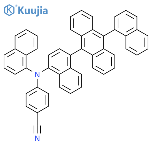 Benzonitrile, 4-[1-naphthalenyl[4-[10-(1-naphthalenyl)-9-anthracenyl]-1-naphthalenyl]amino]- structure