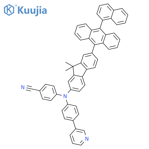 Benzonitrile, 4-[[9,9-dimethyl-7-[10-(1-naphthalenyl)-9-anthracenyl]-9H-fluoren-2-yl][4-(3-pyridinyl)phenyl]amino]- structure