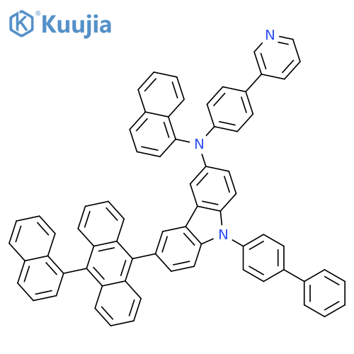 9H-Carbazol-3-amine, 9-[1,1'-biphenyl]-4-yl-N-1-naphthalenyl-6-[10-(1-naphthalenyl)-9-anthracenyl]-N-[4-(3-pyridinyl)phenyl]- structure