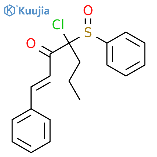 1-Hepten-3-one, 4-chloro-1-phenyl-4-(phenylsulfinyl)-, (E)- structure
