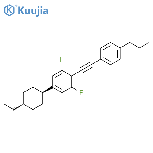 Benzene,5-(trans-4-ethylcyclohexyl)-1,3-difluoro-2-[(4-propylphenyl)ethynyl]- structure
