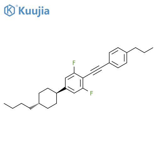 Benzene,5-(trans-4-butylcyclohexyl)-1,3-difluoro-2-[(4-propylphenyl)ethynyl]- structure