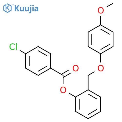Benzoic acid, 4-chloro-, 2-[(4-methoxyphenoxy)methyl]phenyl ester structure