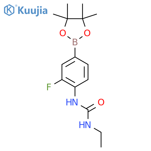 3-Ethyl-1-[2-fluoro-4-(tetramethyl-1,3,2-dioxaborolan-2-yl)phenyl]urea structure