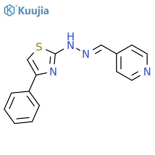 4-Pyridinecarboxaldehyde, 2-(4-phenyl-2-thiazolyl)hydrazone structure