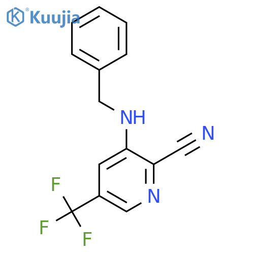 3-(Benzylamino)-2-cyano-5-(trifluoromethyl)pyridine structure