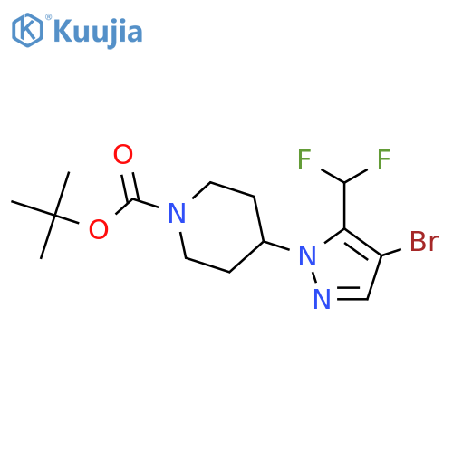 tert-Butyl 4-(4-bromo-5-(difluoromethyl)-1H-pyrazol-1-yl)piperidine-1-carboxylate structure