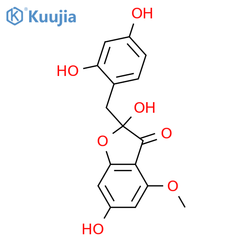 2-[(2,4-Dihydroxyphenyl)methyl]-2,6-dihydroxy-4-methoxy-3(2H)-benzofuranone; (ξ)-form structure