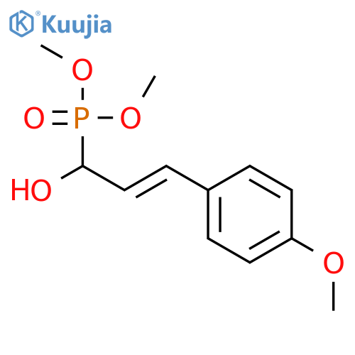 Phosphonic acid, P-[(2E)-1-hydroxy-3-(4-methoxyphenyl)-2-propen-1-yl]-, dimethyl ester structure