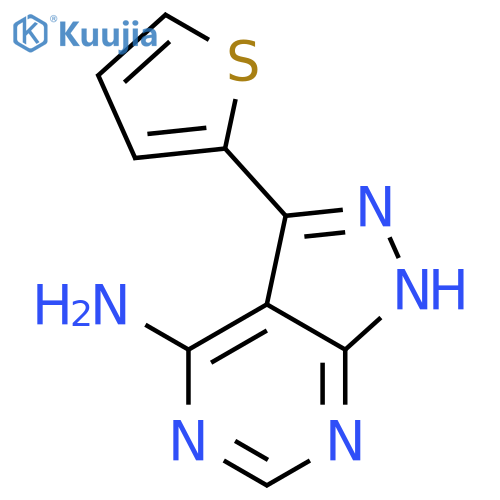 1H-Pyrazolo[3,4-d]pyrimidin-4-amine, 3-(2-thienyl)- structure