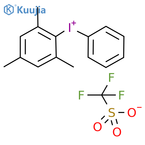 Mesityl(phenyl)iodonium trifluoromethanesulfonate structure