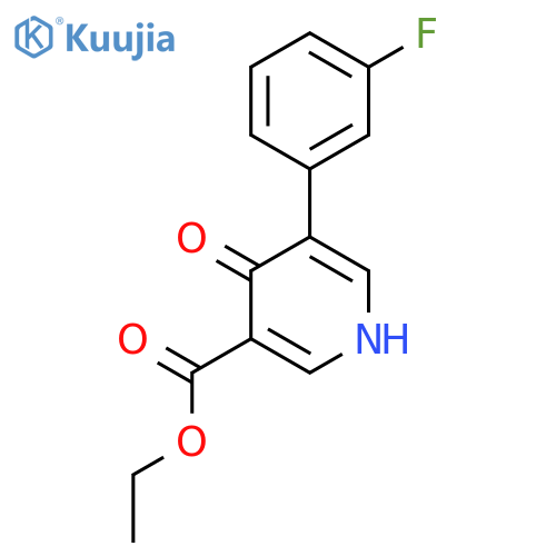 Ethyl 5-(3-fluorophenyl)-4-oxo-1,4-dihydropyridine-3-carboxylate structure