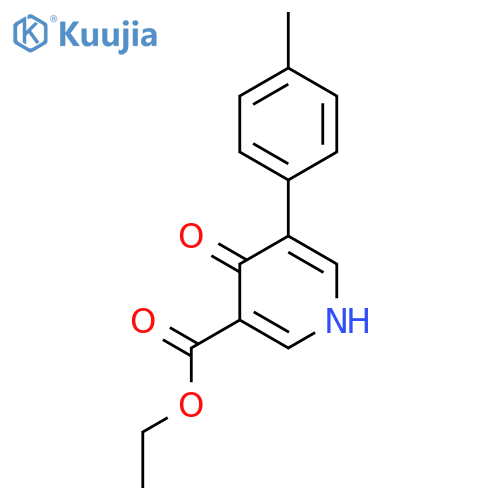 Ethyl 5-(4-methylphenyl)-4-oxo-1,4-dihydropyridine-3-carboxylate structure