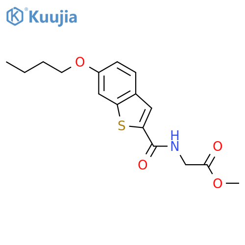 Glycine, N-[(6-butoxybenzo[b]thien-2-yl)carbonyl]-, methyl ester structure
