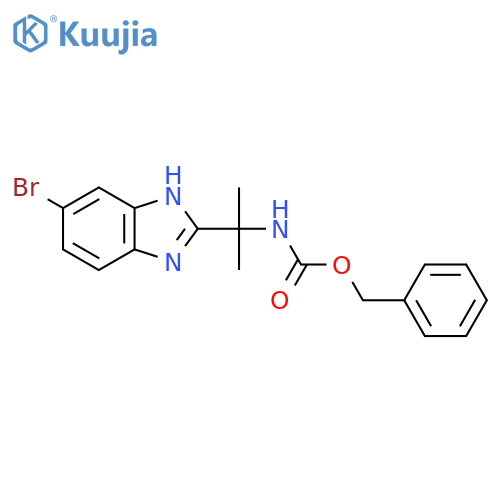 benzyl N-2-(5-bromo-1H-1,3-benzodiazol-2-yl)propan-2-ylcarbamate structure