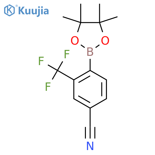 4-(4,4,5,5-Tetramethyl-1,3,2-dioxaborolan-2-yl)-3-(trifluoromethyl)benzonitrile structure