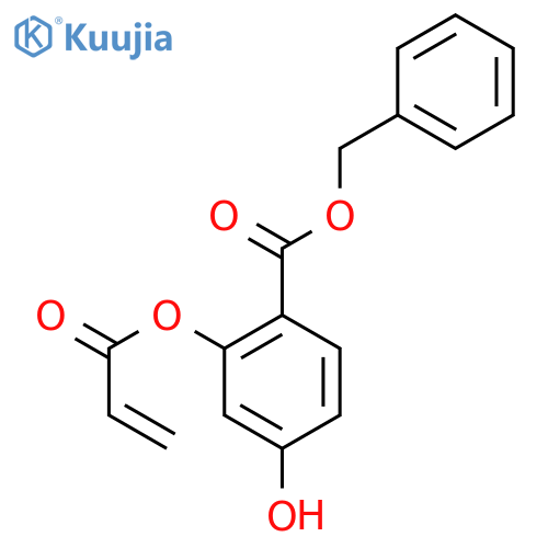 Benzoic acid, 4-hydroxy-2-[(1-oxo-2-propenyl)oxy]-, phenylmethyl ester structure