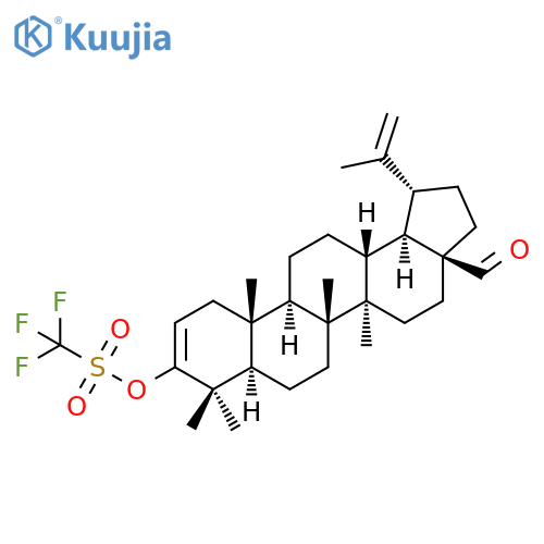 (1R,3aS,5aR,5bR,7aR,11aR,11bR,13aR,13bR)-3a-formyl-5a,5b,8,8,11a-pentamethyl-1-(prop-1-en-2-yl)-2,3,3a,4,5,5a,5b,6,7,7a,8,11,11a,11b,12,13,13a,13b-octadecahydro-1H-cyclopenta[a]chrysen-9-yl trifluoromethanesulfonate structure